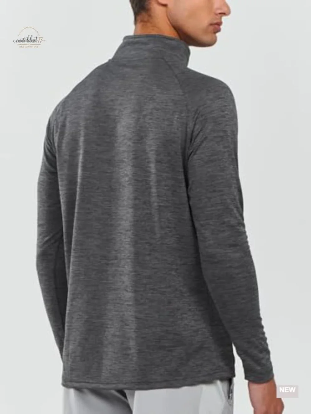 Men's Quarter Zip Pullover Athletic Running Shirt Long Sleeve Quick Dry